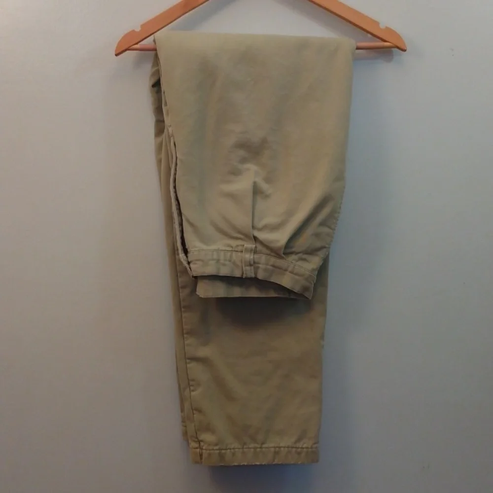 Eddie Bauer Tan/Khaki Cotton Flannel Lined Pants 34 - 30.5